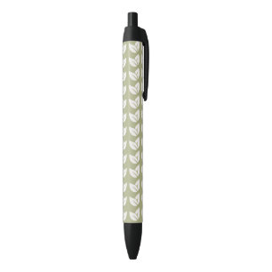 Green Retro Vintage Y2K Leaf Pattern Black Ink Pen