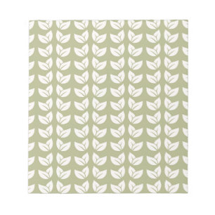 Green Retro Vintage Y2K Leaf Pattern Notepad