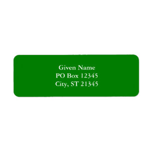 Green Return Address Label