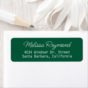 Green Return Address Label with Name