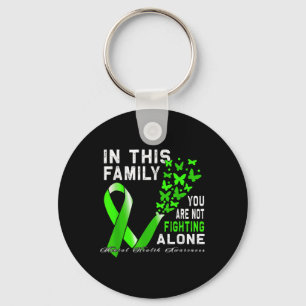 Green Ribbon Butterfly Mental Health Awareness Key Ring