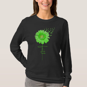 Green Ribbon Daisy Faith Mental Health Awareness M T-Shirt
