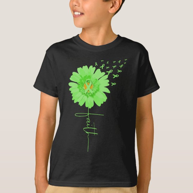 Green Ribbon Daisy Faith Mental Health Awareness M T-Shirt (Front)