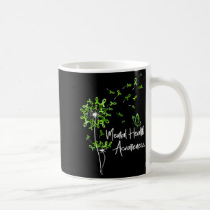 Green Ribbon Dandelion Butterfly Mental Health Coffee Mug
