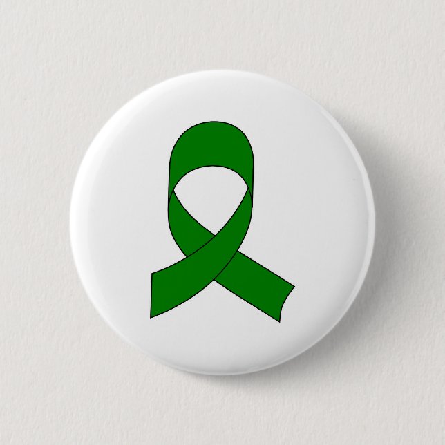 Green Ribbon Drawing 6 Cm Round Badge (Front)