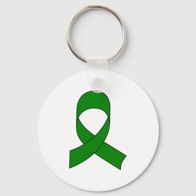 Green Ribbon Drawing Key Ring (Front)