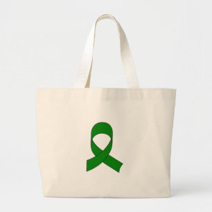 Green Ribbon Drawing Large Tote Bag
