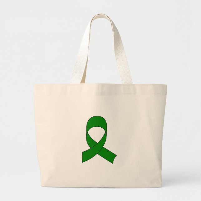 Green Ribbon Drawing Large Tote Bag (Front)