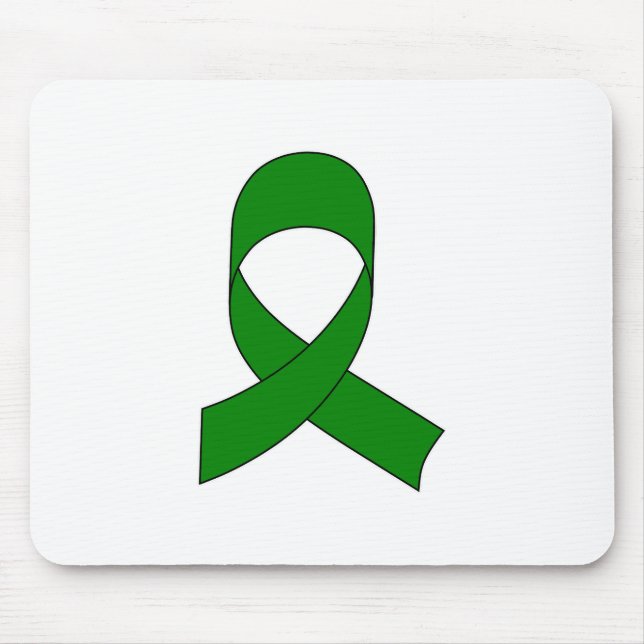 Green Ribbon Drawing Mouse Pad (Front)