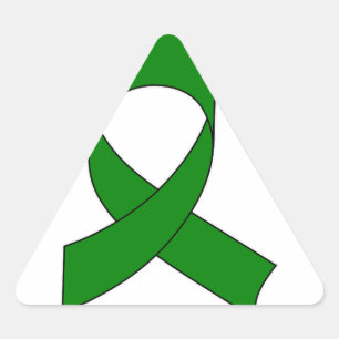Green Ribbon Drawing Triangle Sticker