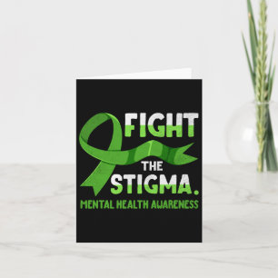 Green Ribbon Fight The Stigma Mental Health Mens Card