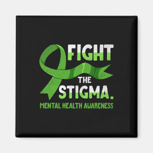 Green Ribbon Fight The Stigma Mental Health Mens Magnet
