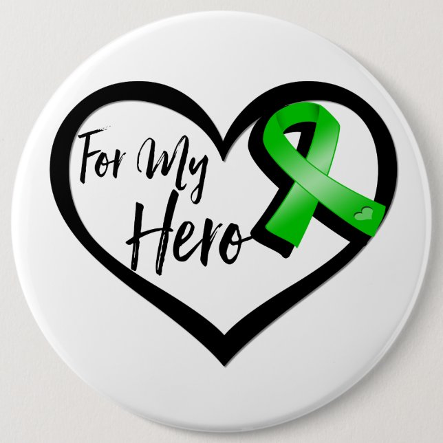 Green Ribbon For My Hero 6 Cm Round Badge (Front)