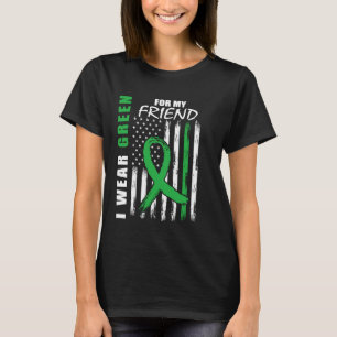 Green Ribbon Friend Kidney Disease Awareness Flag T-Shirt