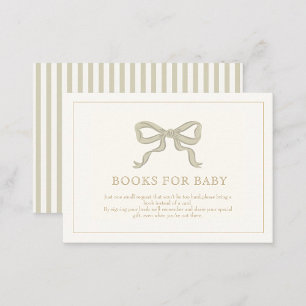 Green Ribbon Gender neutral Books for baby Enclosure Card