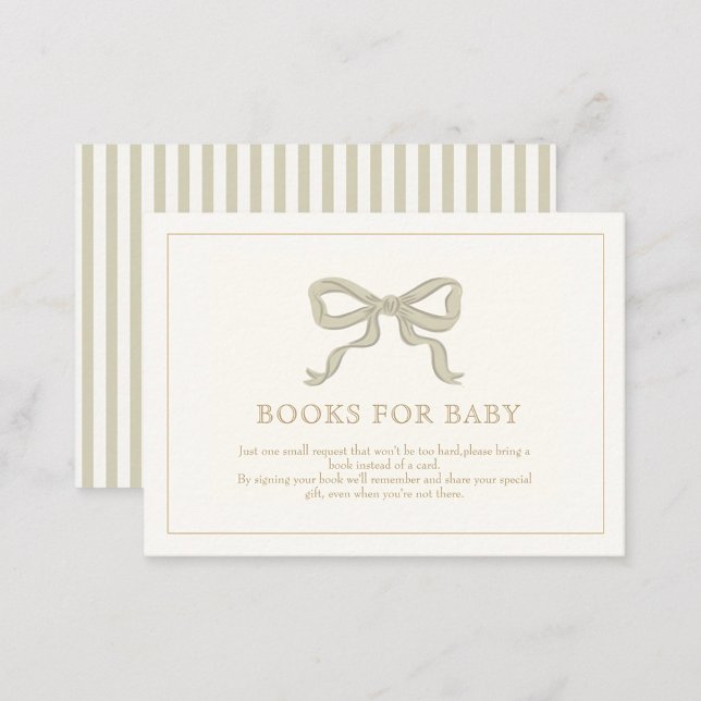 Green Ribbon Gender neutral Books for baby Enclosure Card (Creator Uploaded)