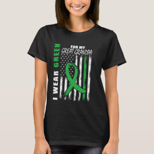 Green Ribbon Great Grandpa Kidney Disease Awarenes T-Shirt