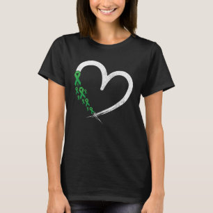 Green Ribbon Heart Mental Health Matters Awareness T-Shirt
