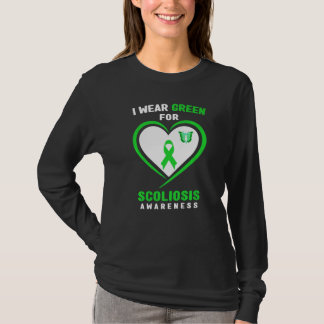 Green Ribbon I Wear Green For Scoliosis Awarenes T-Shirt