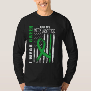 Green Ribbon Little Brother Kidney Disease Awarene T-Shirt