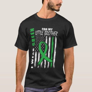Green Ribbon Little Brother Kidney Disease Awarene T-Shirt