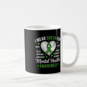 Green Ribbon Mental Health Awareness Month Support Coffee Mug