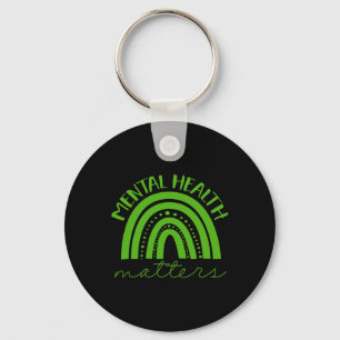 Green Ribbon Mental Health Awareness Problems Key Ring