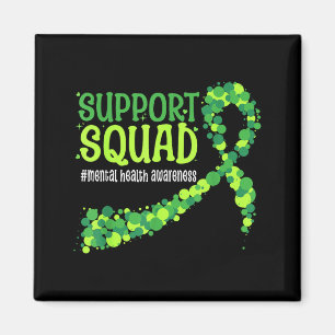 Green Ribbon Mental Health Awareness Support Team Magnet