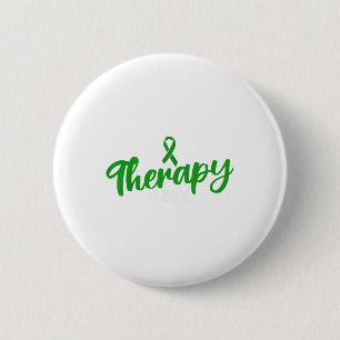Green Ribbon Mental Health Awareness Therapy Is Co 6 Cm Round Badge