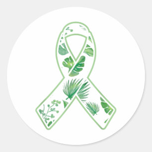Green Ribbon Mental Health Awareness Warrior Couns Classic Round Sticker