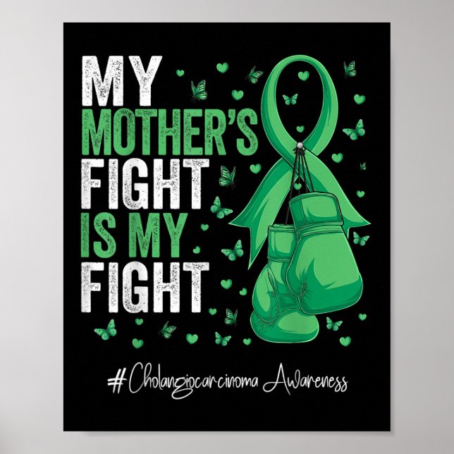 Green Ribbon Mother Cholangiocarcinoma Awareness  Poster (Front)
