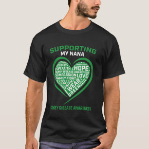 Green Ribbon Nana Kidney Disease Awareness Support T-Shirt