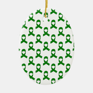 Green Ribbon Pattern Ceramic Tree Decoration
