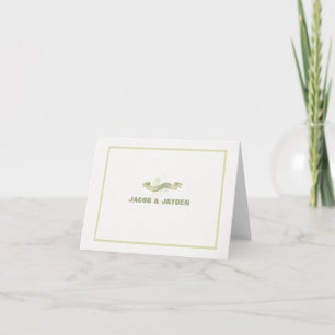Green Ribbon Personalised Photo Thank You/Notecard Thank You Card