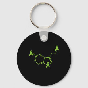 Green Ribbon Serotonin - Mental Health Awareness Key Ring