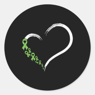 Green Ribbon Support Mental Health Awareness Month Classic Round Sticker
