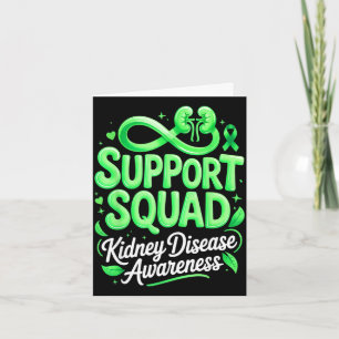 Green ribbon support squad kidney disease awarenes card