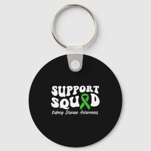 Green ribbon support squad kidney disease key ring