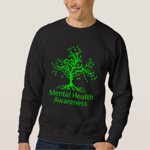 Green Ribbon Tree Mental Health Awareness Month Sweatshirt