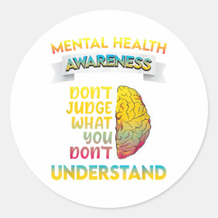 Green Ribbon Warrior & Supporters - Mental Hea Classic Round Sticker