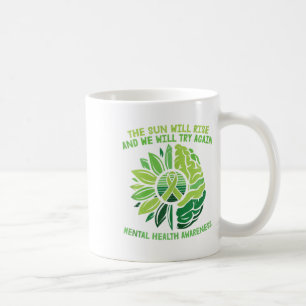 Green Ribbon Warrior & Supporters - Mental Hea Coffee Mug
