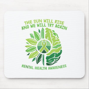 Green Ribbon Warrior & Supporters - Mental Hea Mouse Pad