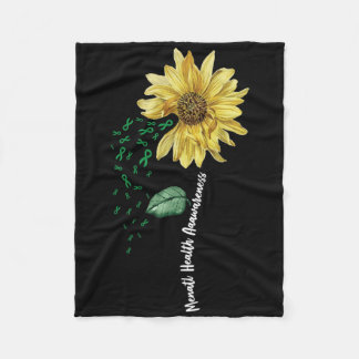 Green Ribbon Warrior And Supporters - Mental Healt Fleece Blanket