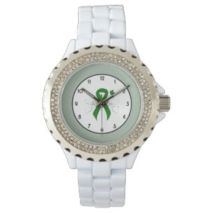Green Ribbon with Butterfly Watch