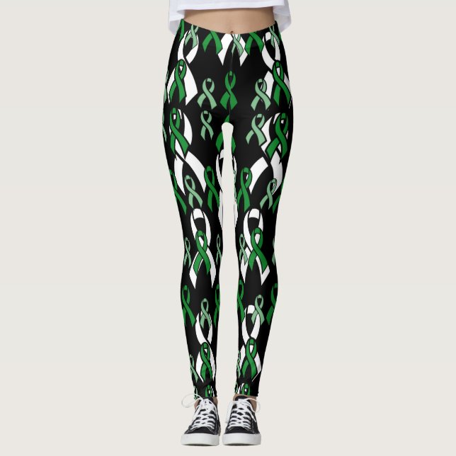 Green Ribbons...C Diff Leggings (Front)