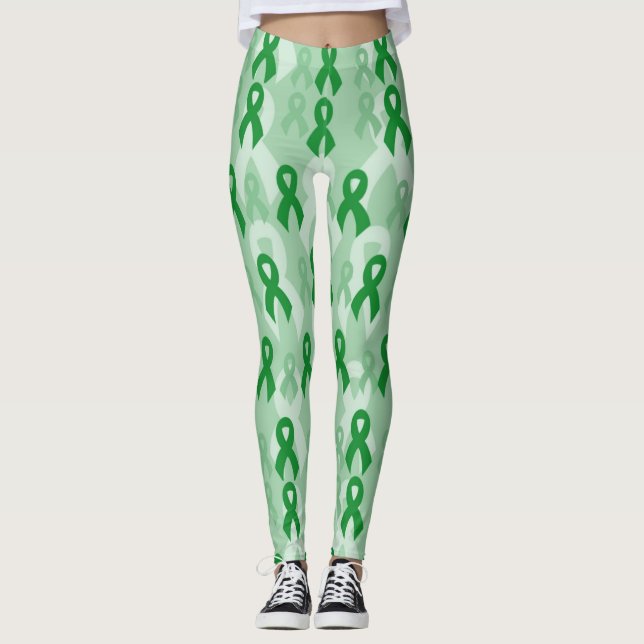 Green Ribbons...C Diff Leggings (Front)