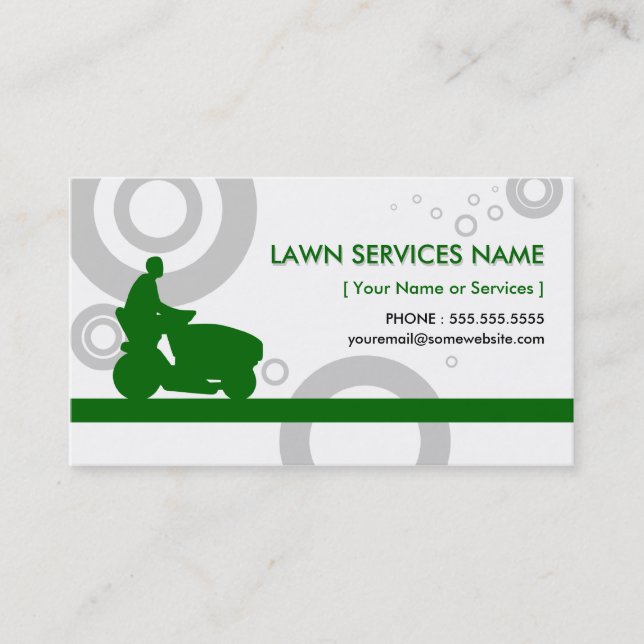 green rings mowing business card (Front)