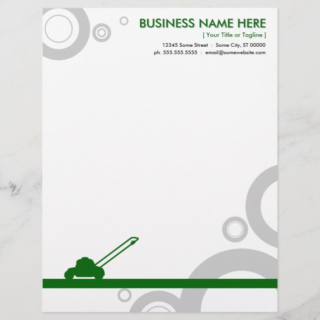 green rings mowing custom letterhead (Front)