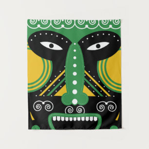 Green ritual tribal tapestry