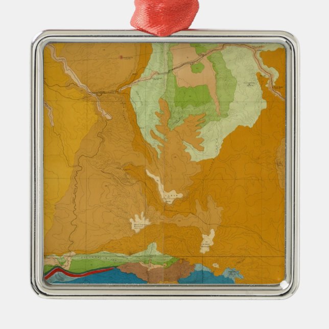 Green River Basin Geological Metal Tree Decoration (Front)